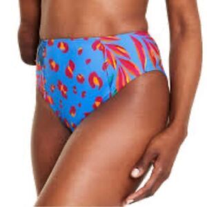 Tropical/Leopard Print High Waist Bikini Bottom - Tabitha Brown for‎ Target Sz S